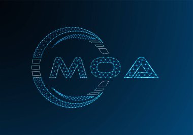 MOA düşük poli harfli logo vektör tasarımı. MOA düşük polyester logo tasarımı. Düşük polyester logo.