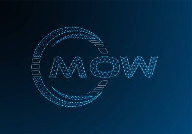 MOW düşük poli harfli logo vektör tasarımı. MOW düşük polyester logo tasarımı. Düşük polyester logo.