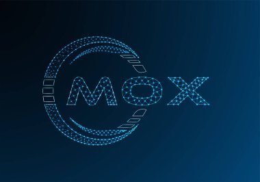 MOX düşük poli harfli logo vektör tasarımı. MOX düşük poli logo tasarımı. Düşük polyester logo.