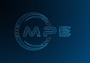 MPE düşük poli harfli logo vektör tasarımı. MPE düşük poli logosu tasarımı. Düşük polyester logo.