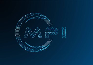 MPI düşük poli harfli logo vektör tasarımı. MPI düşük poli logo tasarımı. Düşük polyester logo.