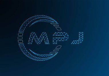 MPJ düşük poli harfli logo vektör tasarımı. MPJ düşük poli logo tasarımı. Düşük polyester logo.