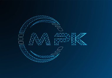 MPK düşük poli harfli logo vektör tasarımı. MPK düşük poli logo tasarımı. Düşük polyester logo.