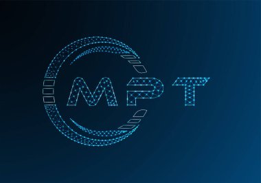 MPT düşük poli harfli logo vektör tasarımı. MPT düşük polyester logo tasarımı. Düşük polyester logo.