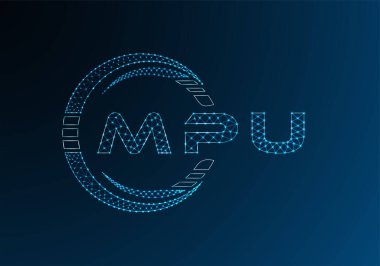 MPU düşük poli harfli logo vektör tasarımı. MPU düşük polyester logo tasarımı. Düşük polyester logo.