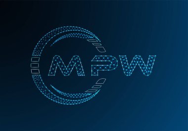 MPW düşük poli harfli logo vektör tasarımı. MPW düşük polyester logo tasarımı. Düşük polyester logo.