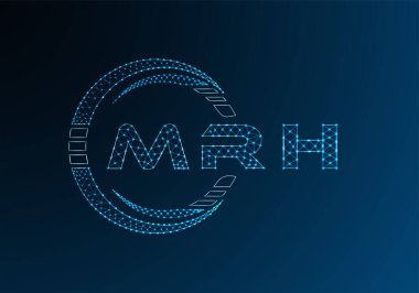 MRH düşük poli harfli logo vektör tasarımı. MRH düşük polyester logo tasarımı. Düşük polyester logo.