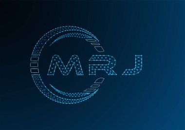 MRJ düşük poli harfli logo vektör tasarımı. MRJ düşük polyester logo tasarımı. Düşük polyester logo.