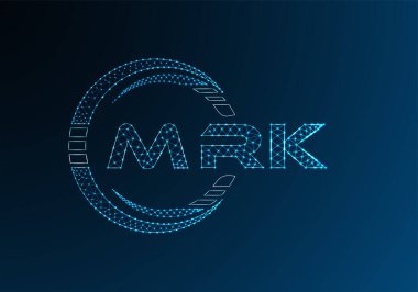 MRK düşük poli harfli logo vektör tasarımı. MRK düşük polyester logo tasarımı. Düşük polyester logo.