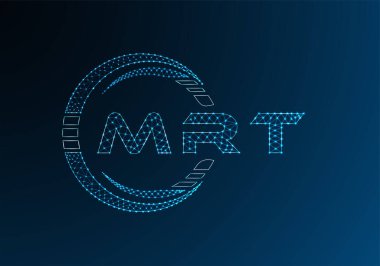 MRT düşük poli harfli logo vektör tasarımı. MRT düşük polyester logo tasarımı. Düşük polyester logo.