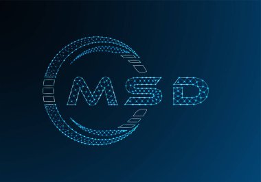 MSD düşük poli harfli logo vektör tasarımı. MSD düşük polyester logo tasarımı. Düşük polyester logo.