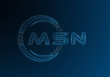 MSN düşük poli harfli logo vektör tasarımı. MSN düşük polyester logo tasarımı. Düşük polyester logo.