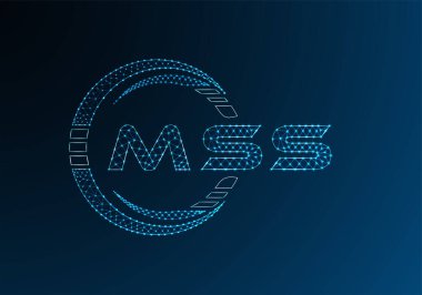 MSS düşük poli harfli logo vektör tasarımı. MSS düşük polyester logo tasarımı. Düşük polyester logo.