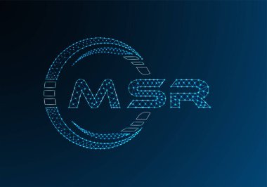 MSR düşük poli harfli logo vektör tasarımı. MSR düşük polyester logo tasarımı. Düşük polyester logo.
