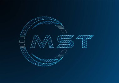 MST düşük poli harfli logo vektör tasarımı. MST düşük polyester logo tasarımı. Düşük polyester logo.