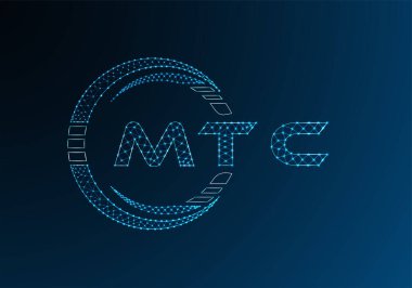 MTC düşük poli harfli logo vektör tasarımı. MTC düşük polyester logo tasarımı. Düşük polyester logo.