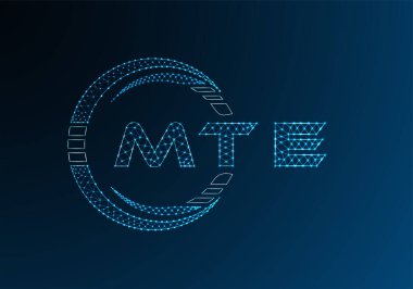 MTE düşük poli harfli logo vektör tasarımı. MTE düşük polyester logo tasarımı. Düşük polyester logo.