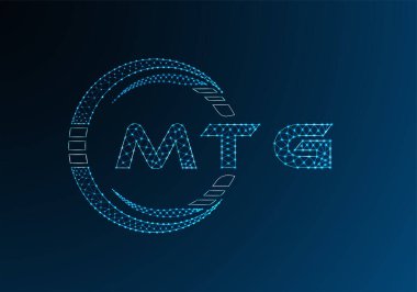 MTG düşük poli harfli logo vektör tasarımı. MTG düşük polyester logo tasarımı. Düşük polyester logo.