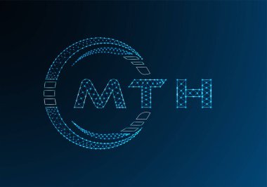 MTH düşük poli harfli logo vektör tasarımı. MTH düşük polyester logo tasarımı. Düşük polyester logo.