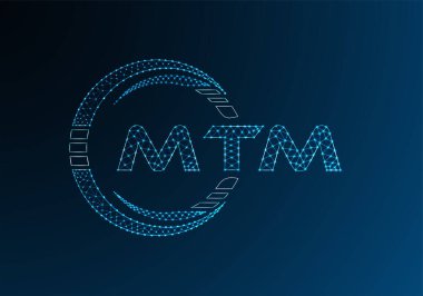 MTM düşük poli harfli logo vektör tasarımı. MTM düşük polyester logo tasarımı. Düşük polyester logo.