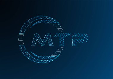 MTP düşük poli harfli logo vektör tasarımı. MTP düşük polyester logo tasarımı. Düşük polyester logo.