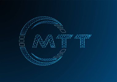 MTT düşük poli harfli logo vektör tasarımı. MTT düşük polyester logo tasarımı. Düşük polyester logo.