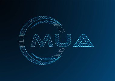 MUA düşük poli harfli logo vektör tasarımı. MUA düşük polyester logo tasarımı. Düşük polyester logo.