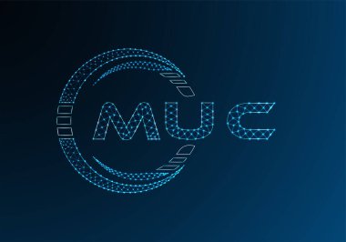 MUC düşük poli harfli logo vektör tasarımı. MUC düşük polyester logo tasarımı. Düşük polyester logo.
