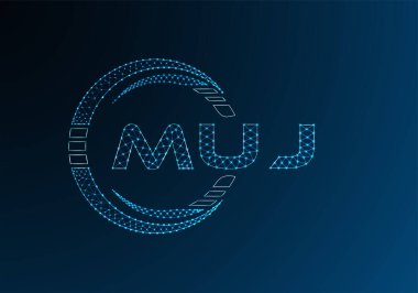 MUJ düşük poli harfli logo vektör tasarımı. MUJ düşük polyester logo tasarımı. Düşük polyester logo.