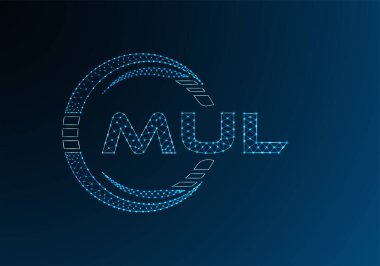 MUL düşük poli harfli logo vektör tasarımı. MUL düşük poli logo tasarımı. Düşük polyester logo.