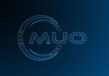 MUO düşük poli harfli logo vektör tasarımı. MUO düşük polyester logo tasarımı. Düşük polyester logo.