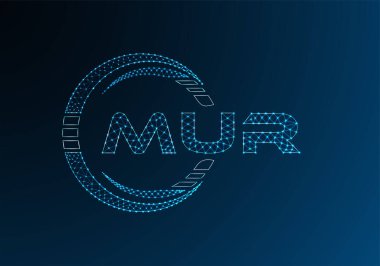 MUR düşük poli harfli logo vektör tasarımı. MUR düşük poli logo tasarımı. Düşük polyester logo.