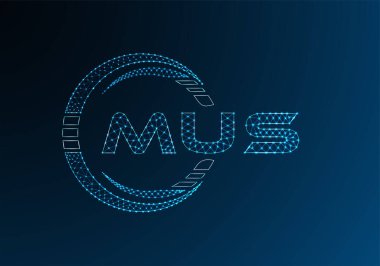 MUS düşük poli harfli logo vektör tasarımı. MUS düşük polyester logo tasarımı. Düşük polyester logo.