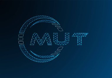 MUT düşük poli harfli logo vektör tasarımı. MUT düşük polyester logo tasarımı. Düşük polyester logo.