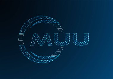 MUU düşük poli harfli logo vektör tasarımı. MUU düşük poli logo tasarımı. Düşük polyester logo.