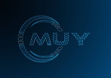 MUY düşük poli harfli logo vektör tasarımı. MUY düşük poli logo tasarımı. Düşük polyester logo.