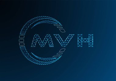 MVH düşük poli harfli logo vektör tasarımı. MVH düşük polyester logo tasarımı. Düşük polyester logo.
