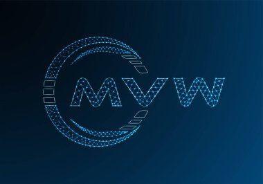 MVW düşük poli harfli logo vektör tasarımı. MVW düşük polyester logo tasarımı. Düşük polyester logo.