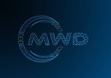 MWD düşük poli harfli logo vektör tasarımı. MWD düşük polyester logo tasarımı. Düşük polyester logo.