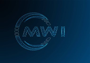 MWI düşük poli harfli logo vektör tasarımı. MWI düşük polyester logo tasarımı. Düşük polyester logo.