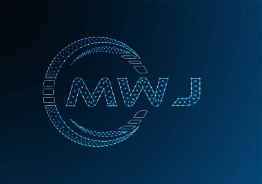 MWJ düşük poli harfli logo vektör tasarımı. MWJ düşük polyester logo tasarımı. Düşük polyester logo.