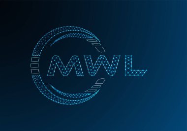 MWL düşük poli harfli logo vektör tasarımı. MWL düşük polyester logo tasarımı. Düşük polyester logo.