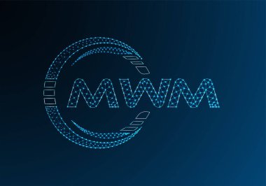 MWM düşük poli harfli logo vektör tasarımı. MWM düşük polyester logo tasarımı. Düşük polyester logo.