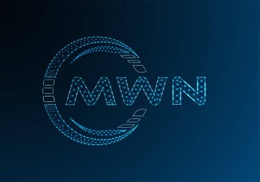 MWN düşük poli harfli logo vektör tasarımı. MWN düşük polyester logo tasarımı. Düşük polyester logo.