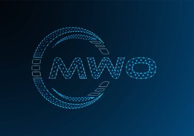 MWO düşük poli harfli logo vektör tasarımı. MWO düşük polyester logo tasarımı. Düşük polyester logo.