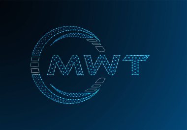 MWT düşük poli harfli logo vektör tasarımı. MWT düşük polyester logo tasarımı. Düşük polyester logo.