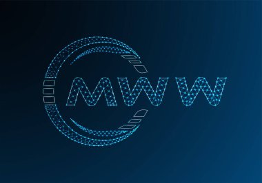 MWW düşük poli harfli logo vektör tasarımı. MWW düşük polyester logo tasarımı. Düşük polyester logo.