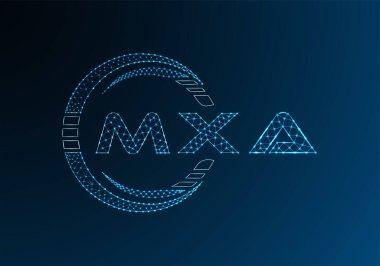 MXA düşük poli harfli logo vektör tasarımı. MXA düşük polyester logo tasarımı. Düşük polyester logo.