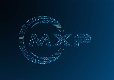 MXP düşük poli harfli logo vektör tasarımı. MXP düşük polyester logo tasarımı. Düşük polyester logo.