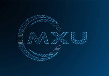 MXU düşük poli harfli logo vektör tasarımı. MXU düşük polyester logo tasarımı. Düşük polyester logo.